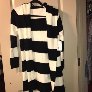 Striped hooded cardigan, NWT
